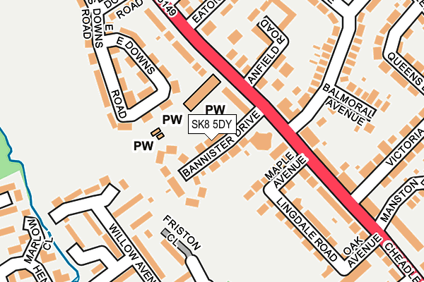SK8 5DY map - OS OpenMap – Local (Ordnance Survey) SK8 5DY map - OS OpenMap – Local (Ordnance Survey)