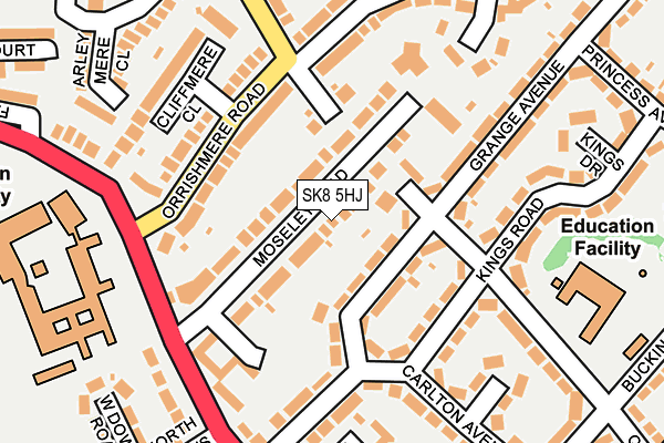 SK8 5HJ map - OS OpenMap – Local (Ordnance Survey) SK8 5HJ map - OS OpenMap – Local (Ordnance Survey)