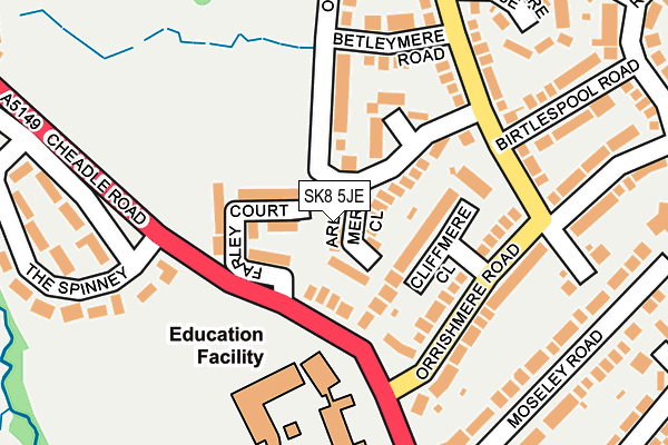 SK8 5JE map - OS OpenMap – Local (Ordnance Survey)