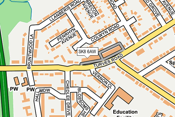 SK8 6AW map - OS OpenMap – Local (Ordnance Survey) SK8 6AW map - OS OpenMap – Local (Ordnance Survey)