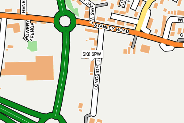 SK8 6PW map - OS OpenMap – Local (Ordnance Survey) SK8 6PW map - OS OpenMap – Local (Ordnance Survey)