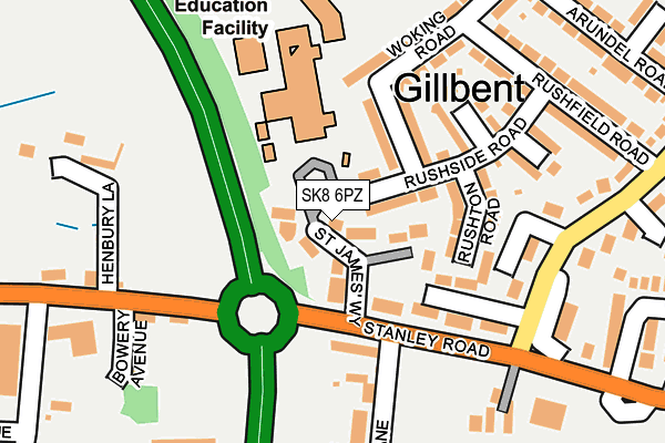 SK8 6PZ map - OS OpenMap – Local (Ordnance Survey)