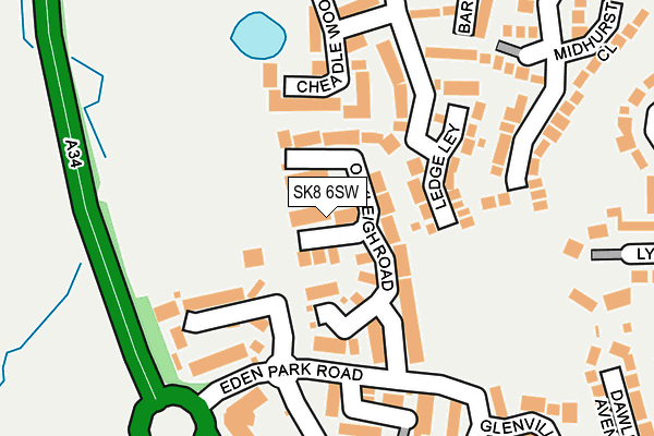 SK8 6SW map - OS OpenMap – Local (Ordnance Survey) SK8 6SW map - OS OpenMap – Local (Ordnance Survey)