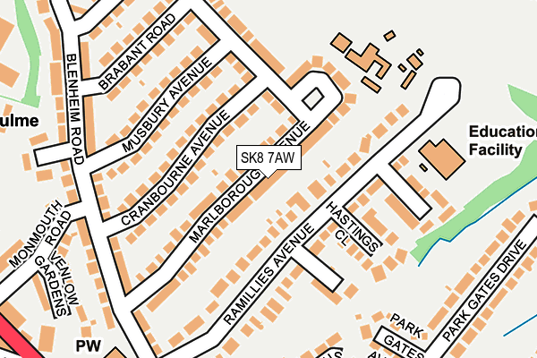 SK8 7AW map - OS OpenMap – Local (Ordnance Survey) SK8 7AW map - OS OpenMap – Local (Ordnance Survey)