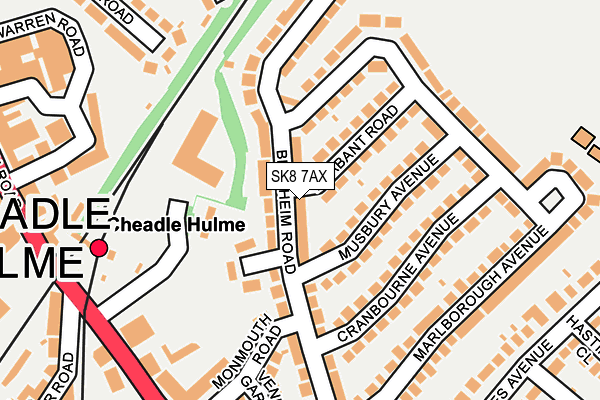 SK8 7AX map - OS OpenMap – Local (Ordnance Survey) SK8 7AX map - OS OpenMap – Local (Ordnance Survey)