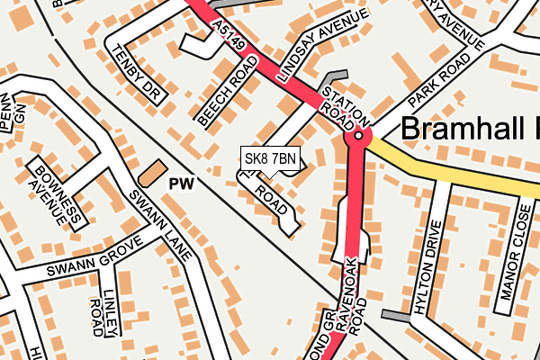 SK8 7BN map - OS OpenMap – Local (Ordnance Survey) SK8 7BN map - OS OpenMap – Local (Ordnance Survey)