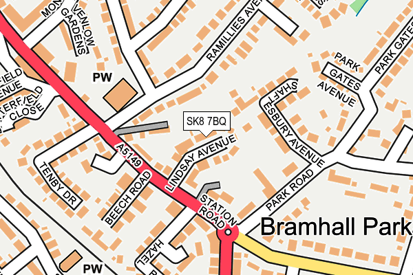 SK8 7BQ map - OS OpenMap – Local (Ordnance Survey)