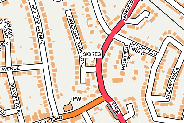 SK8 7EG map - OS OpenMap – Local (Ordnance Survey) SK8 7EG map - OS OpenMap – Local (Ordnance Survey)