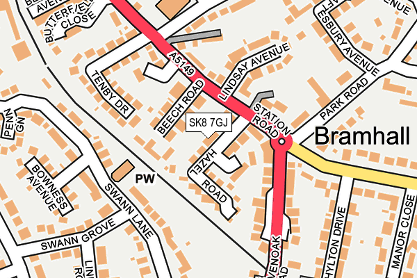SK8 7GJ map - OS OpenMap – Local (Ordnance Survey)