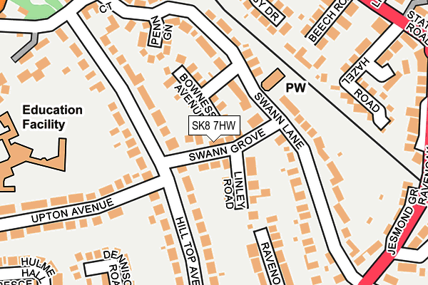 SK8 7HW map - OS OpenMap – Local (Ordnance Survey) SK8 7HW map - OS OpenMap – Local (Ordnance Survey)