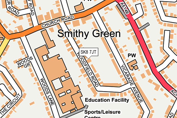 SK8 7JT map - OS OpenMap – Local (Ordnance Survey) SK8 7JT map - OS OpenMap – Local (Ordnance Survey)
