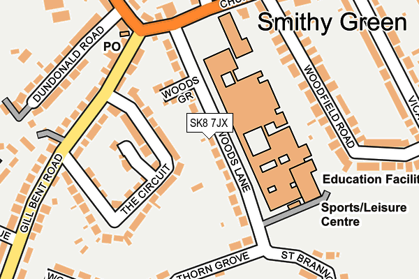 SK8 7JX map - OS OpenMap – Local (Ordnance Survey)