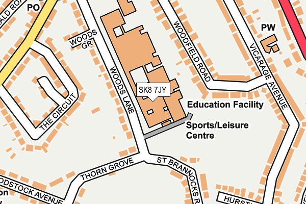 SK8 7JY map - OS OpenMap – Local (Ordnance Survey)