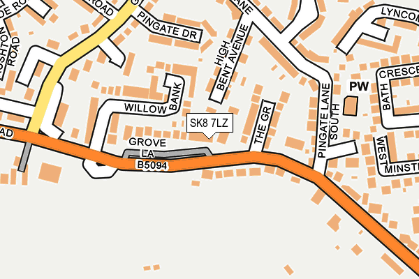 SK8 7LZ map - OS OpenMap – Local (Ordnance Survey) SK8 7LZ map - OS OpenMap – Local (Ordnance Survey)