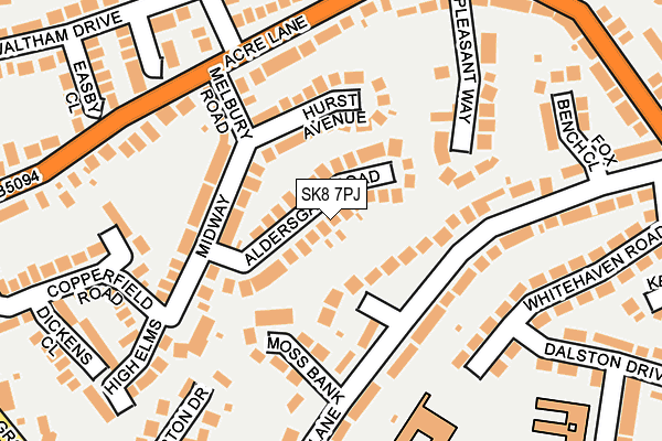 SK8 7PJ map - OS OpenMap – Local (Ordnance Survey) SK8 7PJ map - OS OpenMap – Local (Ordnance Survey)