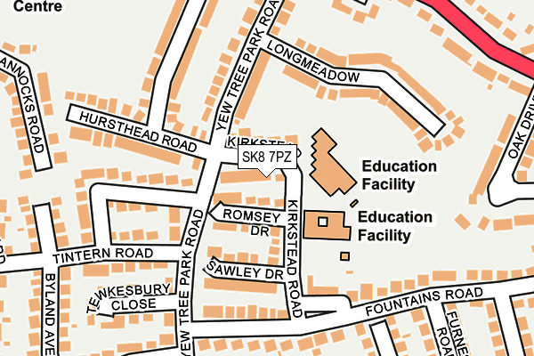SK8 7PZ map - OS OpenMap – Local (Ordnance Survey) SK8 7PZ map - OS OpenMap – Local (Ordnance Survey)