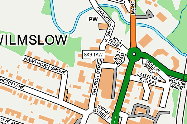 SK9 1AW map - OS OpenMap – Local (Ordnance Survey) SK9 1AW map - OS OpenMap – Local (Ordnance Survey)