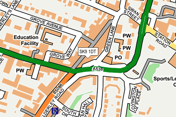 SK9 1DT map - OS OpenMap – Local (Ordnance Survey) SK9 1DT map - OS OpenMap – Local (Ordnance Survey)