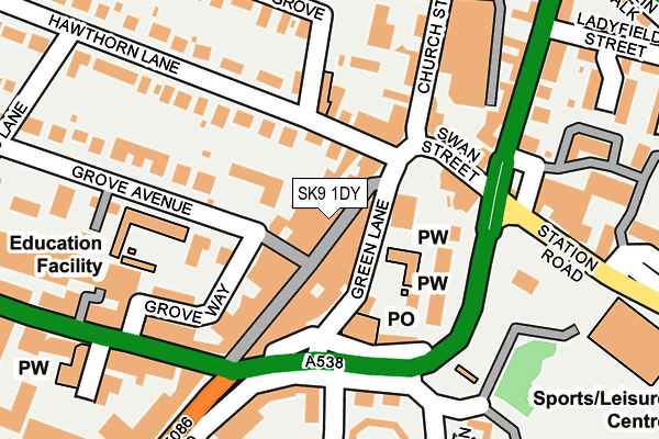 SK9 1DY map - OS OpenMap – Local (Ordnance Survey) SK9 1DY map - OS OpenMap – Local (Ordnance Survey)