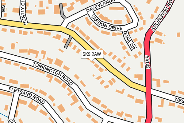 SK9 2AW map - OS OpenMap – Local (Ordnance Survey) SK9 2AW map - OS OpenMap – Local (Ordnance Survey)