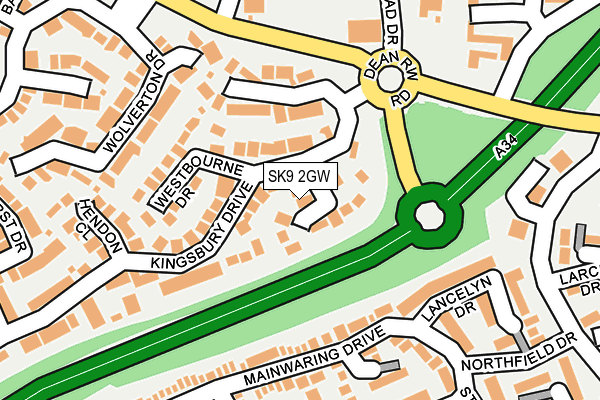 SK9 2GW map - OS OpenMap – Local (Ordnance Survey) SK9 2GW map - OS OpenMap – Local (Ordnance Survey)