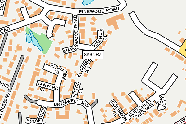 SK9 2RZ map - OS OpenMap – Local (Ordnance Survey)