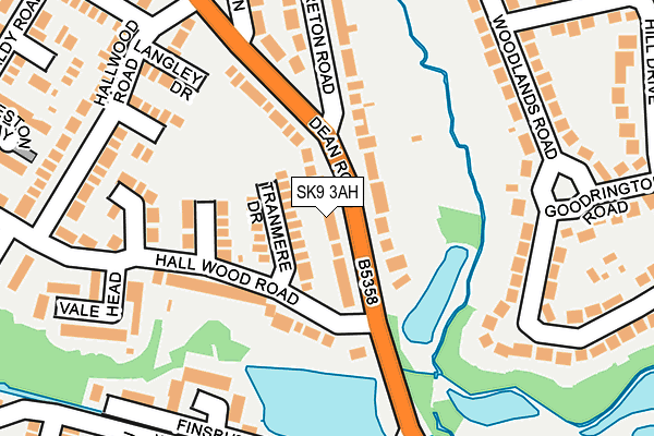 SK9 3AH map - OS OpenMap – Local (Ordnance Survey) SK9 3AH map - OS OpenMap – Local (Ordnance Survey)
