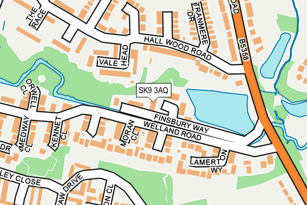 SK9 3AQ map - OS OpenMap – Local (Ordnance Survey)