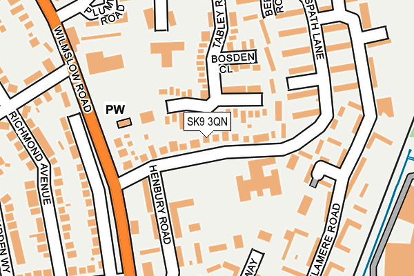 SK9 3QN map - OS OpenMap – Local (Ordnance Survey) SK9 3QN map - OS OpenMap – Local (Ordnance Survey)