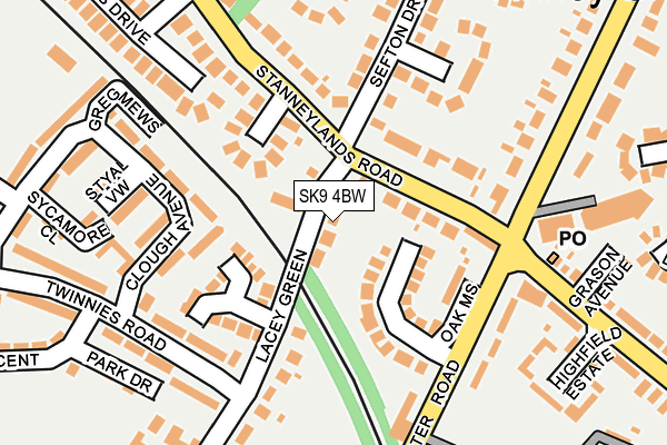 SK9 4BW map - OS OpenMap – Local (Ordnance Survey) SK9 4BW map - OS OpenMap – Local (Ordnance Survey)