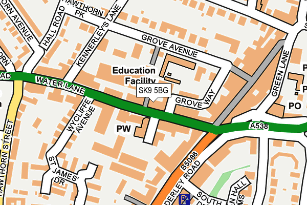 SK9 5BG map - OS OpenMap – Local (Ordnance Survey)