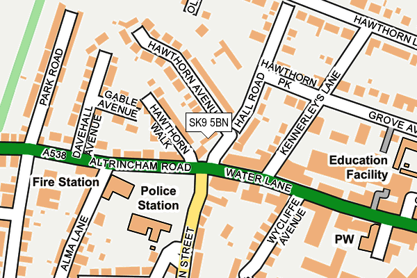 SK9 5BN map - OS OpenMap – Local (Ordnance Survey) SK9 5BN map - OS OpenMap – Local (Ordnance Survey)