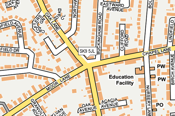 SK9 5JL map - OS OpenMap – Local (Ordnance Survey)