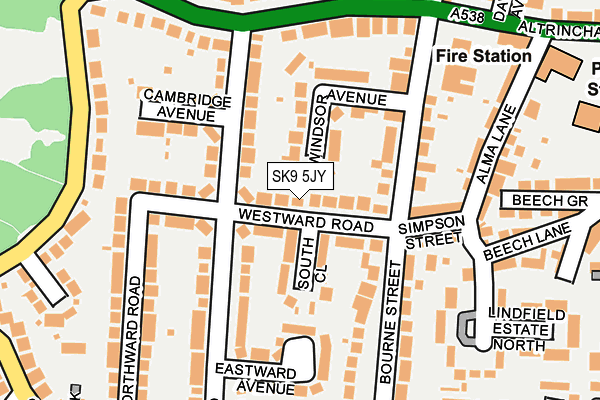 SK9 5JY map - OS OpenMap – Local (Ordnance Survey) SK9 5JY map - OS OpenMap – Local (Ordnance Survey)