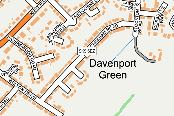 SK9 6EZ map - OS OpenMap – Local (Ordnance Survey)