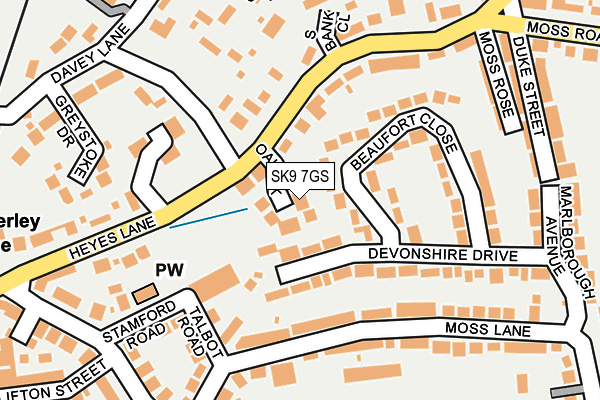 SK9 7GS map - OS OpenMap – Local (Ordnance Survey) SK9 7GS map - OS OpenMap – Local (Ordnance Survey)