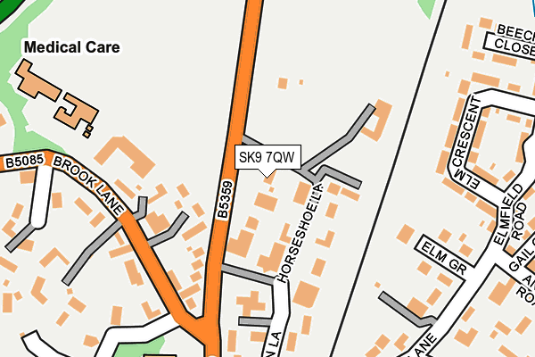 SK9 7QW map - OS OpenMap – Local (Ordnance Survey) SK9 7QW map - OS OpenMap – Local (Ordnance Survey)