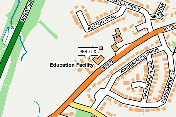 SK9 7UX map - OS OpenMap – Local (Ordnance Survey) SK9 7UX map - OS OpenMap – Local (Ordnance Survey)