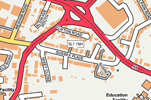 SL1 1NH map - OS OpenMap – Local (Ordnance Survey) SL1 1NH map - OS OpenMap – Local (Ordnance Survey)