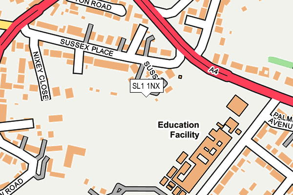 SL1 1NX map - OS OpenMap – Local (Ordnance Survey) SL1 1NX map - OS OpenMap – Local (Ordnance Survey)