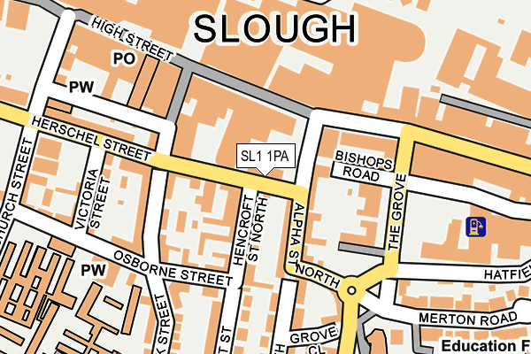 SL1 1PA map - OS OpenMap – Local (Ordnance Survey) SL1 1PA map - OS OpenMap – Local (Ordnance Survey)