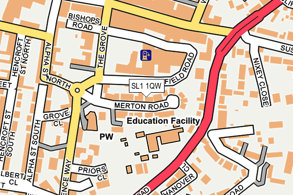 SL1 1QW map - OS OpenMap – Local (Ordnance Survey) SL1 1QW map - OS OpenMap – Local (Ordnance Survey)
