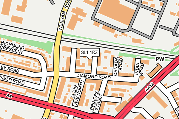 SL1 1RZ map - OS OpenMap – Local (Ordnance Survey) SL1 1RZ map - OS OpenMap – Local (Ordnance Survey)
