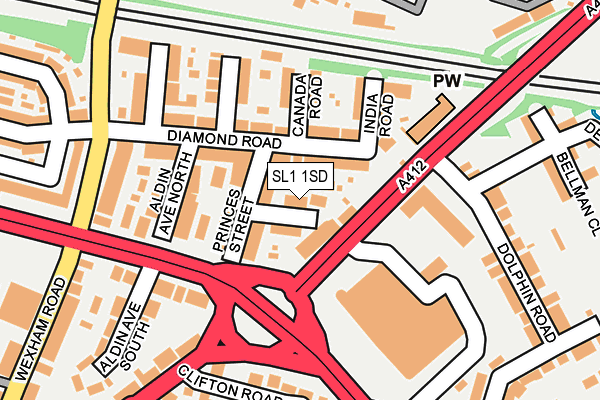 SL1 1SD map - OS OpenMap – Local (Ordnance Survey) SL1 1SD map - OS OpenMap – Local (Ordnance Survey)