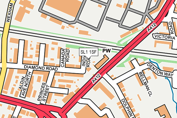 SL1 1SF map - OS OpenMap – Local (Ordnance Survey) SL1 1SF map - OS OpenMap – Local (Ordnance Survey)