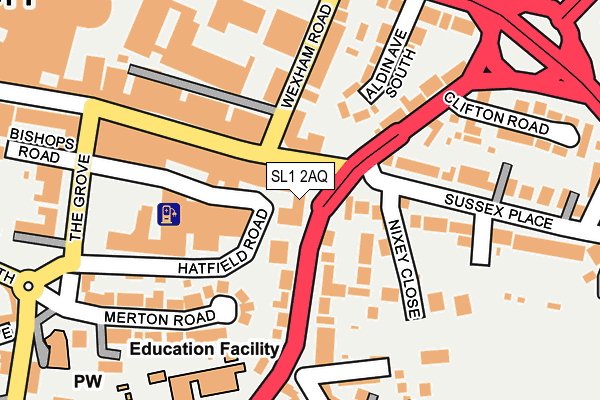 SL1 2AQ map - OS OpenMap – Local (Ordnance Survey) SL1 2AQ map - OS OpenMap – Local (Ordnance Survey)