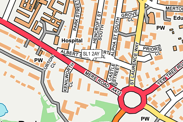 SL1 2AY map - OS OpenMap – Local (Ordnance Survey) SL1 2AY map - OS OpenMap – Local (Ordnance Survey)
