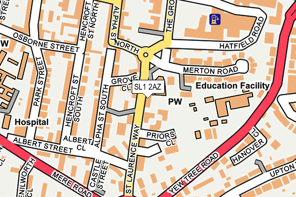 SL1 2AZ map - OS OpenMap – Local (Ordnance Survey) SL1 2AZ map - OS OpenMap – Local (Ordnance Survey)