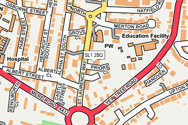 SL1 2BQ map - OS OpenMap – Local (Ordnance Survey) SL1 2BQ map - OS OpenMap – Local (Ordnance Survey)