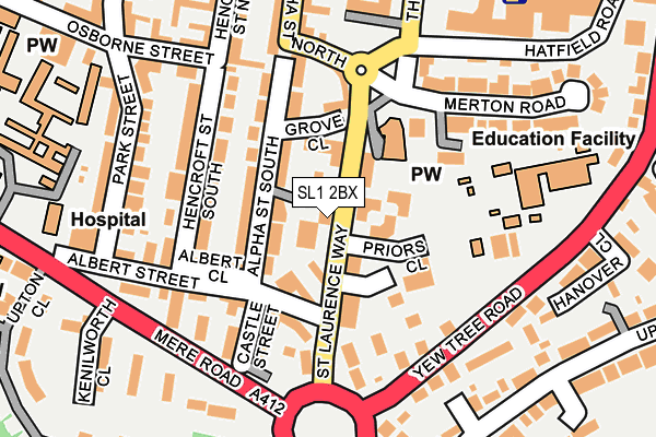 SL1 2BX map - OS OpenMap – Local (Ordnance Survey) SL1 2BX map - OS OpenMap – Local (Ordnance Survey)